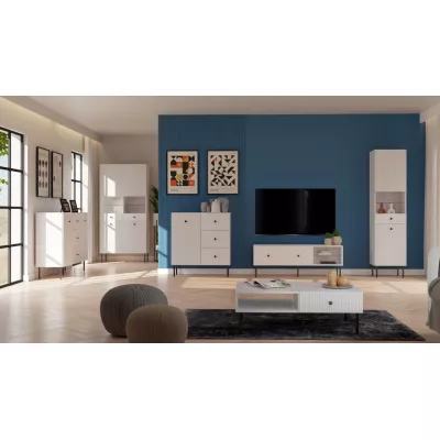 Konferenční stolek HASKEL - bílý + černý