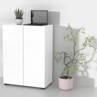 Úzká komoda s dvířky AFIBA - bílá