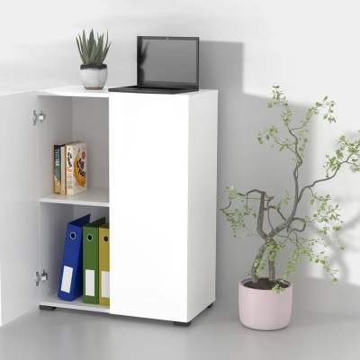 Úzká komoda s dvířky AFIBA - bílá