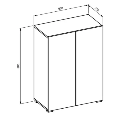 Úzká komoda s dvířky AFIBA - bílá