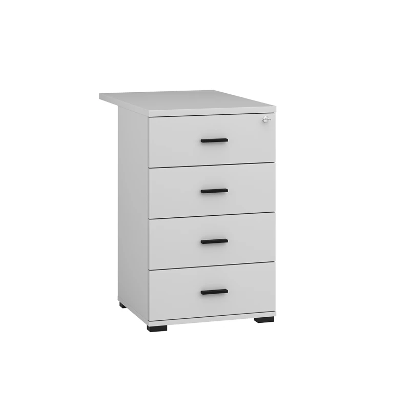 Šuplíkový kontejner AZRA s prodlouženou deskou - šedostříbrný