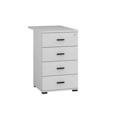 Šuplíkový kontejner AZRA s prodlouženou deskou - šedostříbrný