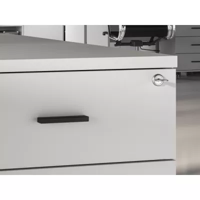 Šuplíkový kontejner AZRA s prodlouženou deskou - šedostříbrný