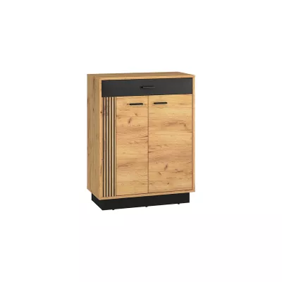 Botník se šuplíkem FAZA - dub craft / černý