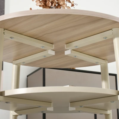 Kulatý konferenční stolek 60 TODOR - krémový / béžový jasan