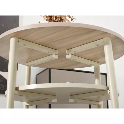 Kulatý konferenční stolek 60 TODOR - krémový / béžový jasan