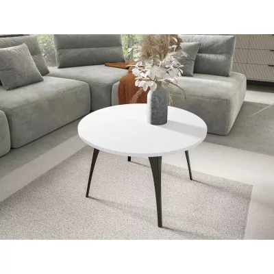 Kulatý konferenční stolek FRANIO - arktický bílý / černý