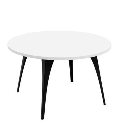 Kulatý konferenční stolek FRANIO - arktický bílý / černý