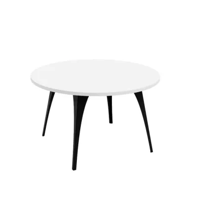 Kulatý konferenční stolek FRANIO - arktický bílý / černý