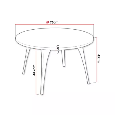 Kulatý konferenční stolek FRANIO - arktický bílý / černý
