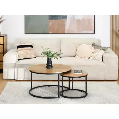 Set konferenčních stolků JACEK - dub / černý