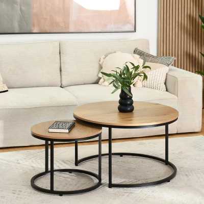 Set konferenčních stolků JACEK - dub / černý