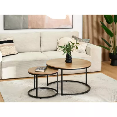 Set konferenčních stolků JACEK - dub / černý