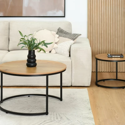 Set konferenčních stolků JACEK - dub / černý