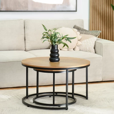 Set konferenčních stolků JACEK - dub / černý