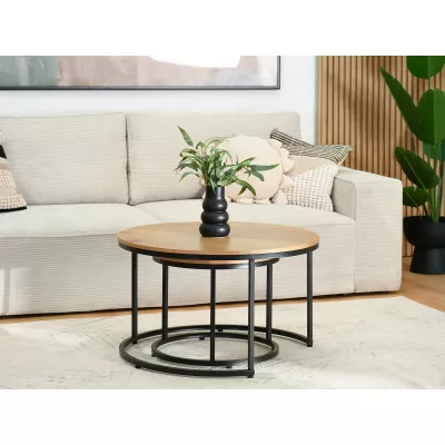 Set konferenčních stolků JACEK - dub / černý