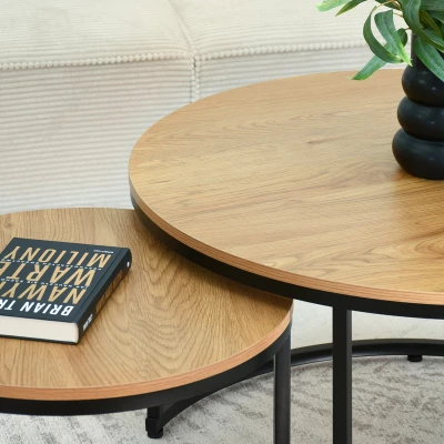 Set konferenčních stolků JACEK - dub / černý