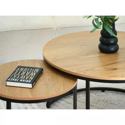 Set konferenčních stolků JACEK - dub / černý