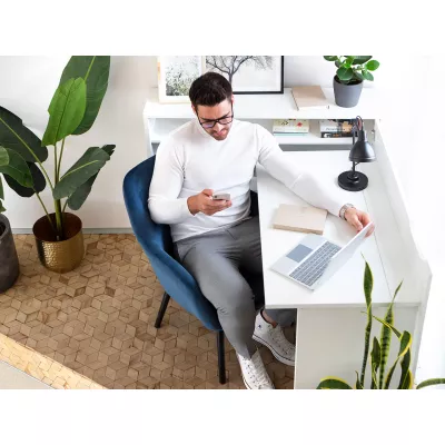 Skládací psací stůl CELENA - bílý, pravý