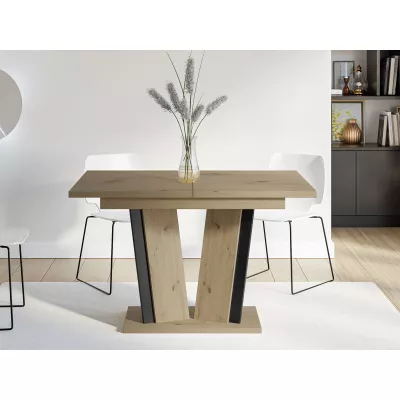 Rozkládací jídelní stůl OLEGIN - dub artisan / černý