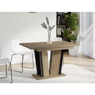 Rozkládací jídelní stůl OLEGIN - dub artisan / černý