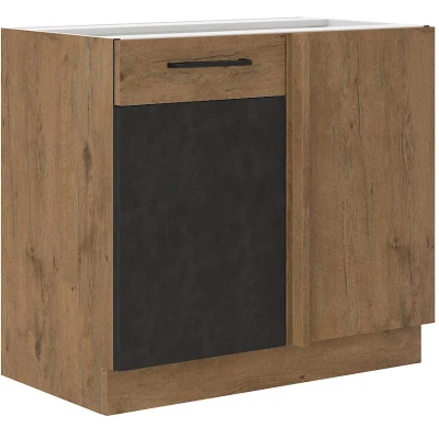 Prodloužená rohová skříňka VANYA - šířka 105 cm, matera / dub lancelot