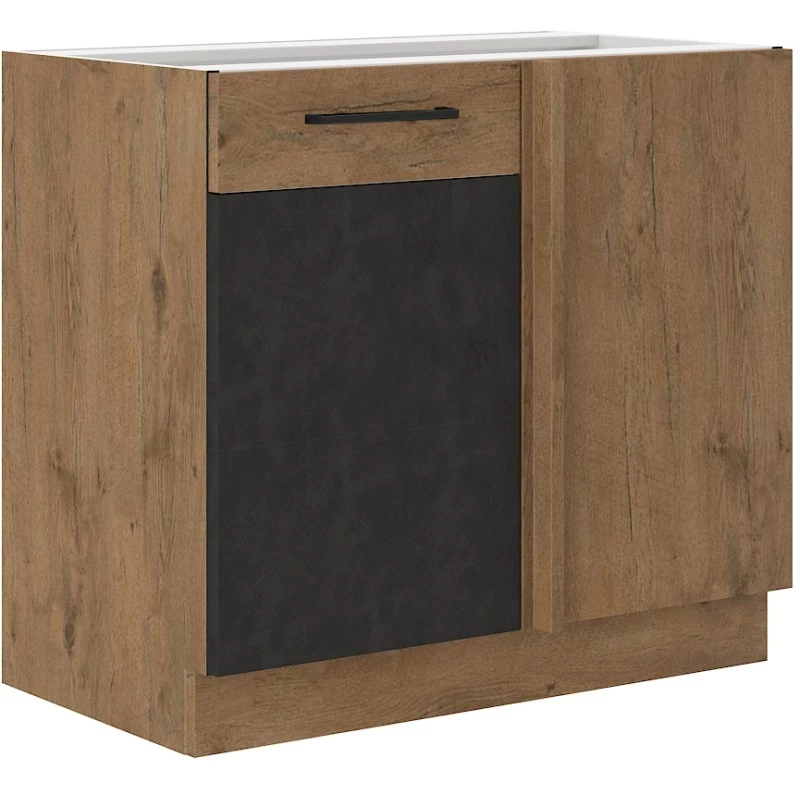 Prodloužená rohová skříňka VANYA - šířka 105 cm, matera / dub lancelot