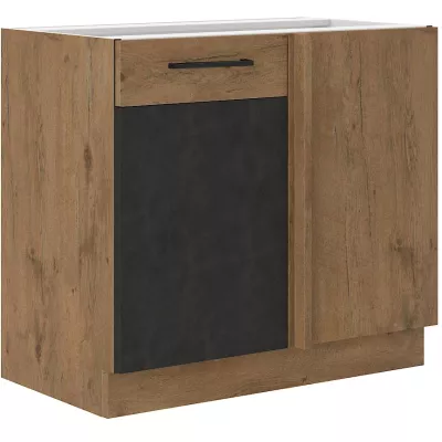 Prodloužená rohová skříňka VANYA - šířka 105 cm, matera / dub lancelot