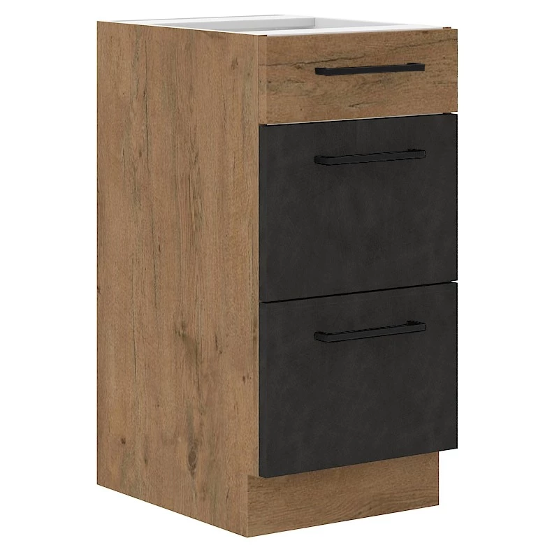 Kuchyňská skříňka se šuplíky VANYA - šířka 40 cm, matera / dub lancelot