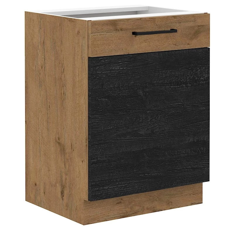 Dolní jednodveřová skříňka VANYA - šířka 60 cm, matera / dub lancelot