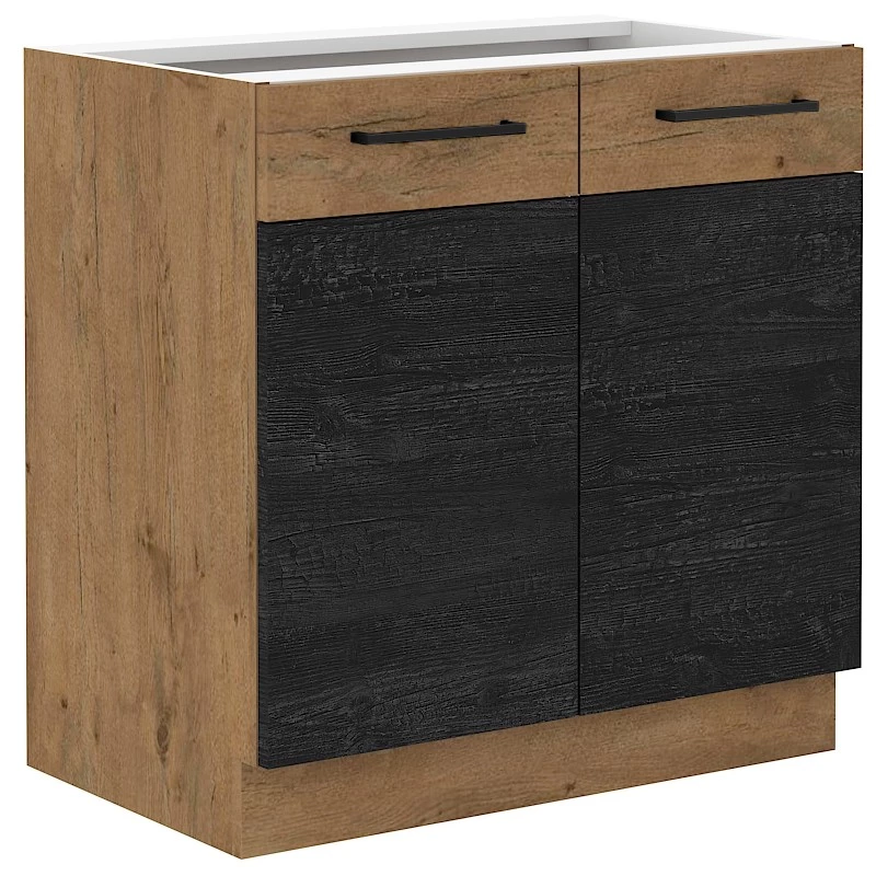 Dolní dvoudveřová skříňka VANYA - šířka 80 cm, matera / dub lancelot