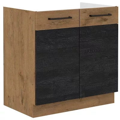 Dřezová skříňka VANYA - šířka 80 cm, matera / dub lancelot