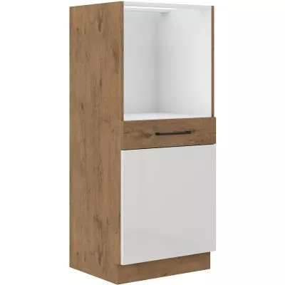 Kuchyňská skříňka na vestavnou troubu VANYA - šířka 60 cm, bílá / dub lancelot