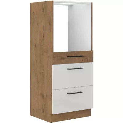Skříňka se šuplíky na vestavnou troubu VANYA - šířka 60 cm, bílá / dub lancelot