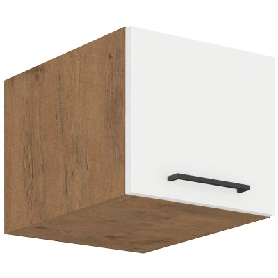 Horní skříňka s výklopnými dvířky VANYA - šířka 40 cm, bílá / dub lancelot