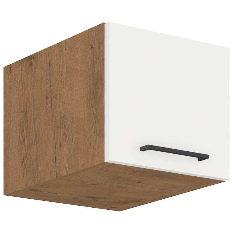 Horní skříňka s výklopnými dvířky VANYA - šířka 40 cm, bílá / dub lancelot