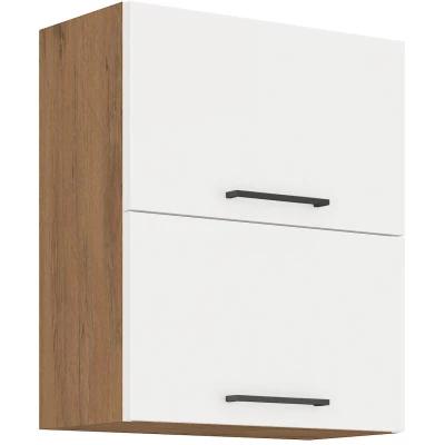 Horní výklopná skříňka VANYA - šířka 60 cm, bílá / dub lancelot