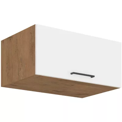 Hluboká digestořová skříňka VANYA - šířka 80 cm, bílá / dub lancelot