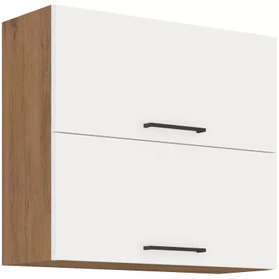 Horní výklopná skříňka VANYA - šířka 80 cm, bílá / dub lancelot