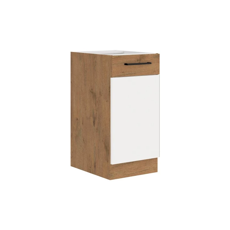 Dolní jednodveřová skříňka VANYA - šířka 40 cm, bílá / dub lancelot