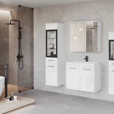 Koupelnová sestava ESTELA 2 - bílá mat / bílá lesk