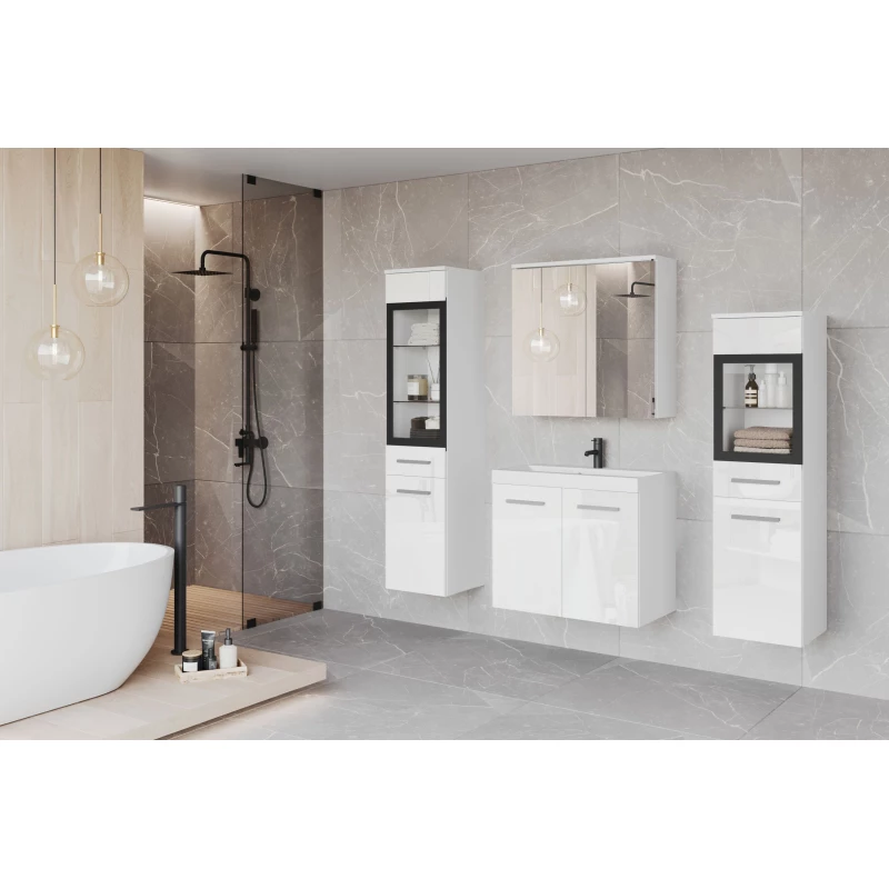 Koupelnová sestava ESTELA 2 - bílá mat / bílá lesk