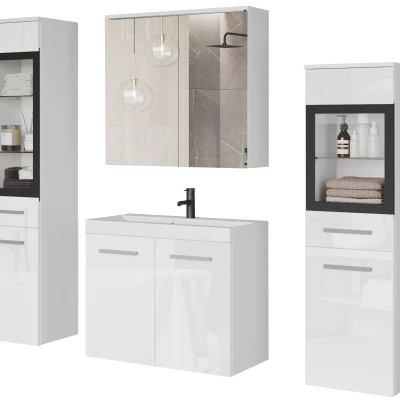 Koupelnová sestava ESTELA 2 - bílá mat / bílá lesk