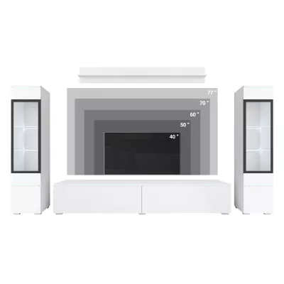 Obývací stěna HERMINA 2 - dub wotan / bílá lesk