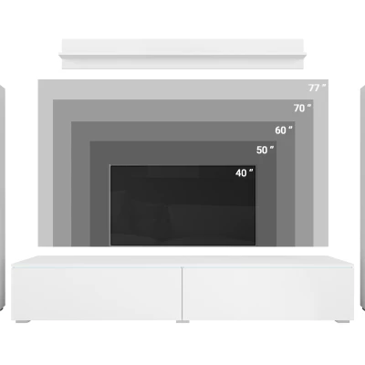 Obývací stěna HERMINA 2 - dub wotan / černá lesk