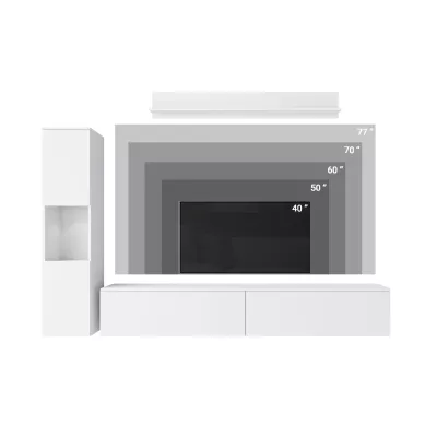 Obývací stěna HARPER - bílá / bílá lesk