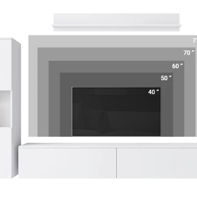 Obývací stěna HARPER - matera / bílá lesklá