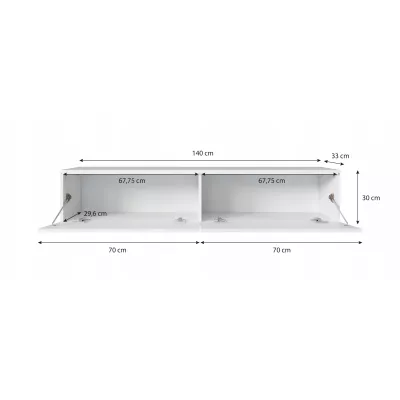 TV stolek CERIEE 140 - dub wotan / černý lesklý