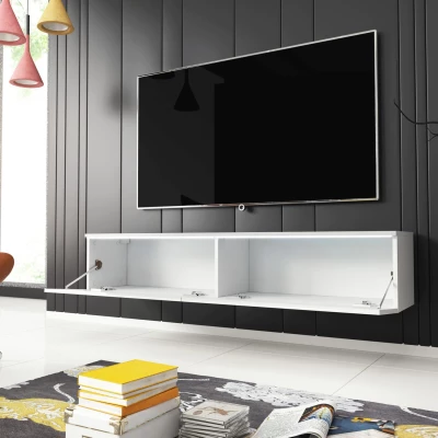 TV stolek CERIEE 140 - bílá, bílá lesklá