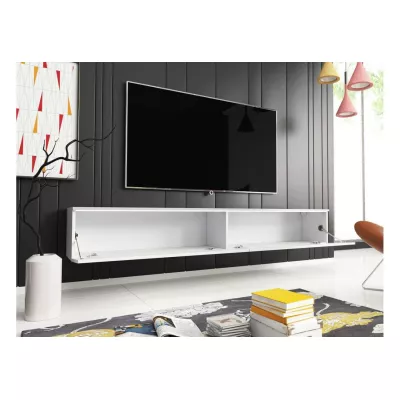 TV stolek CERIEE 180 - bílá / bílá lesklá